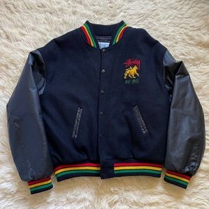 Vintage Authentic Stussy One Love Leather Jacket